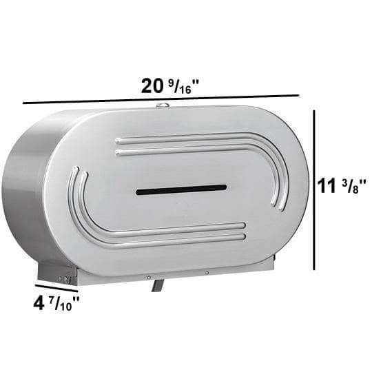 Dispensador de papel higiénico de doble rollo tamaño extra grande Marca Bradley