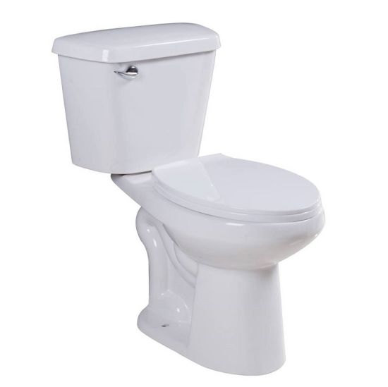 Inodoro elongado de dos piezas con descarga 1.28gpf/4.8lpf y 17&quot; de altura marca Sunrise