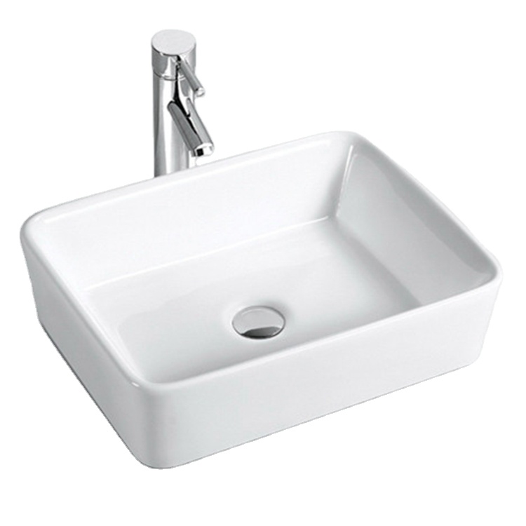 Lavamanos de tope art basin rectangular 48x37x13 marca Plomex