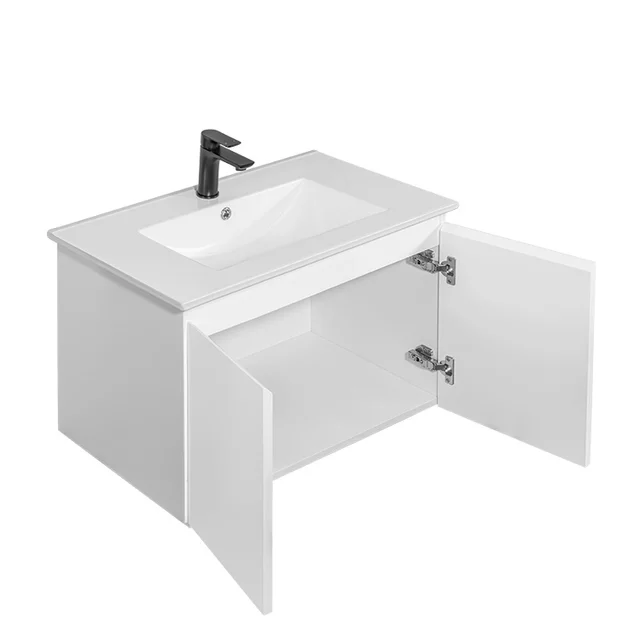 Mueble mediano color blanco en MDF  on lavamanos y espejo  730*450*445mm