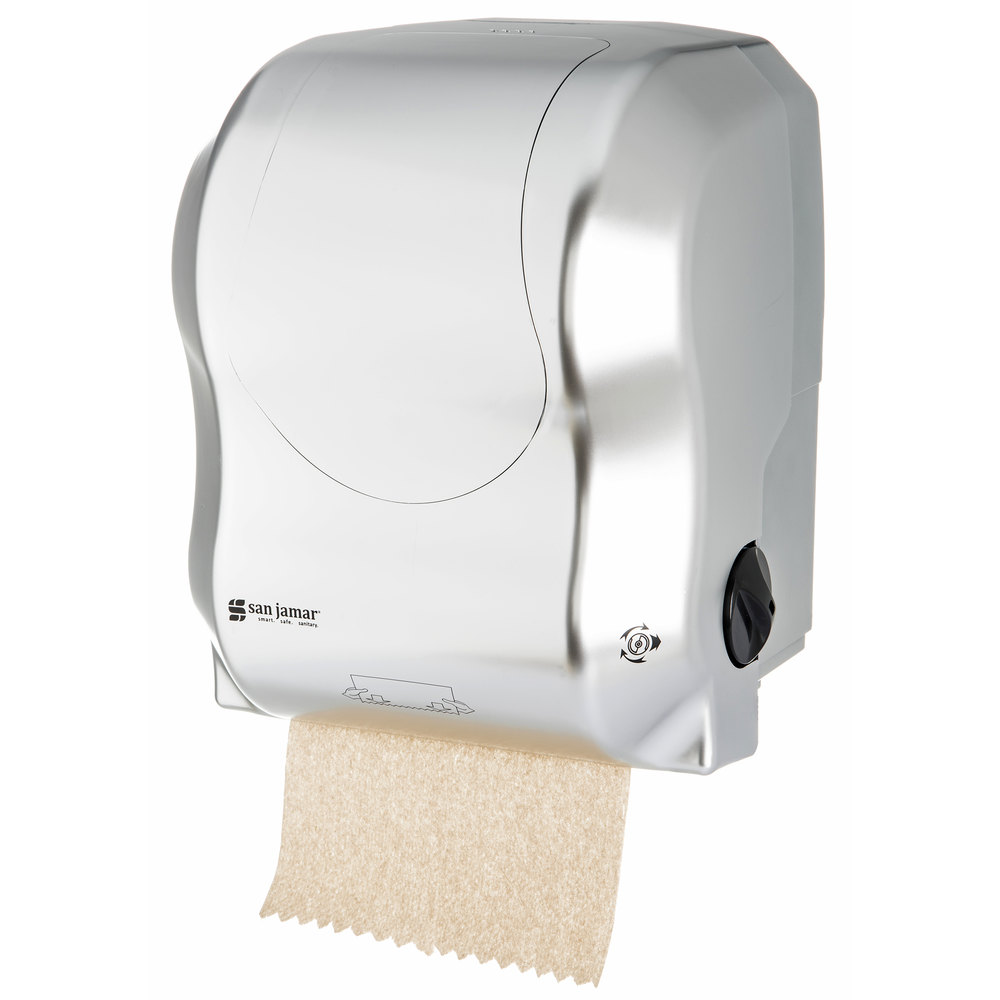 Dispensador en acero inoxidable de papel toalla automatico San Jamar