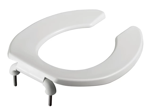 Asiento elongado  institucional para inodoro Fluxometro marca Ziax