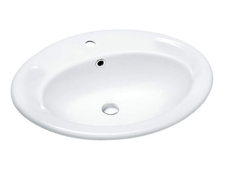 Lavamanos empotrable por encima del tope ovalado 1H Linea Bathware
