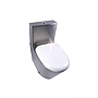 Inodoro elongado de dos piezas penitenciario en acero inoxidable con sistema dual flush 1.6gpf/6.0lpf