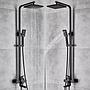 Mezcladora de ducha Rainshower con chorro y manguera flexible negro Dark matte